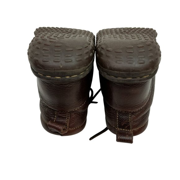 Born Pebbled Leather Lace Ankle Boots Womens 8 Stitched Detailing - Picture 8 of 12